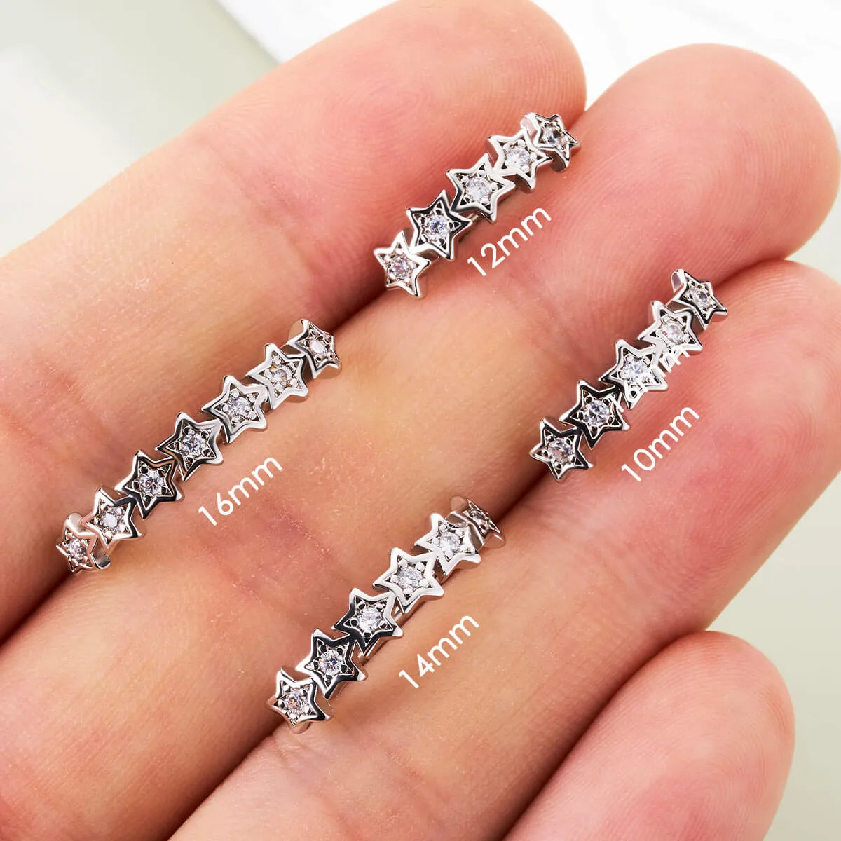14G 10-16mm Star Climber Belly Button Ring