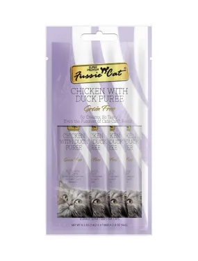 3 FOR $10: Fussie Cat Puree Super Premium Chicken with Duck Cat Treats 14gx4