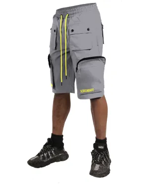 3D MULTI POCKET NYLON CARGO SHORTS-SP11204 (GREY)