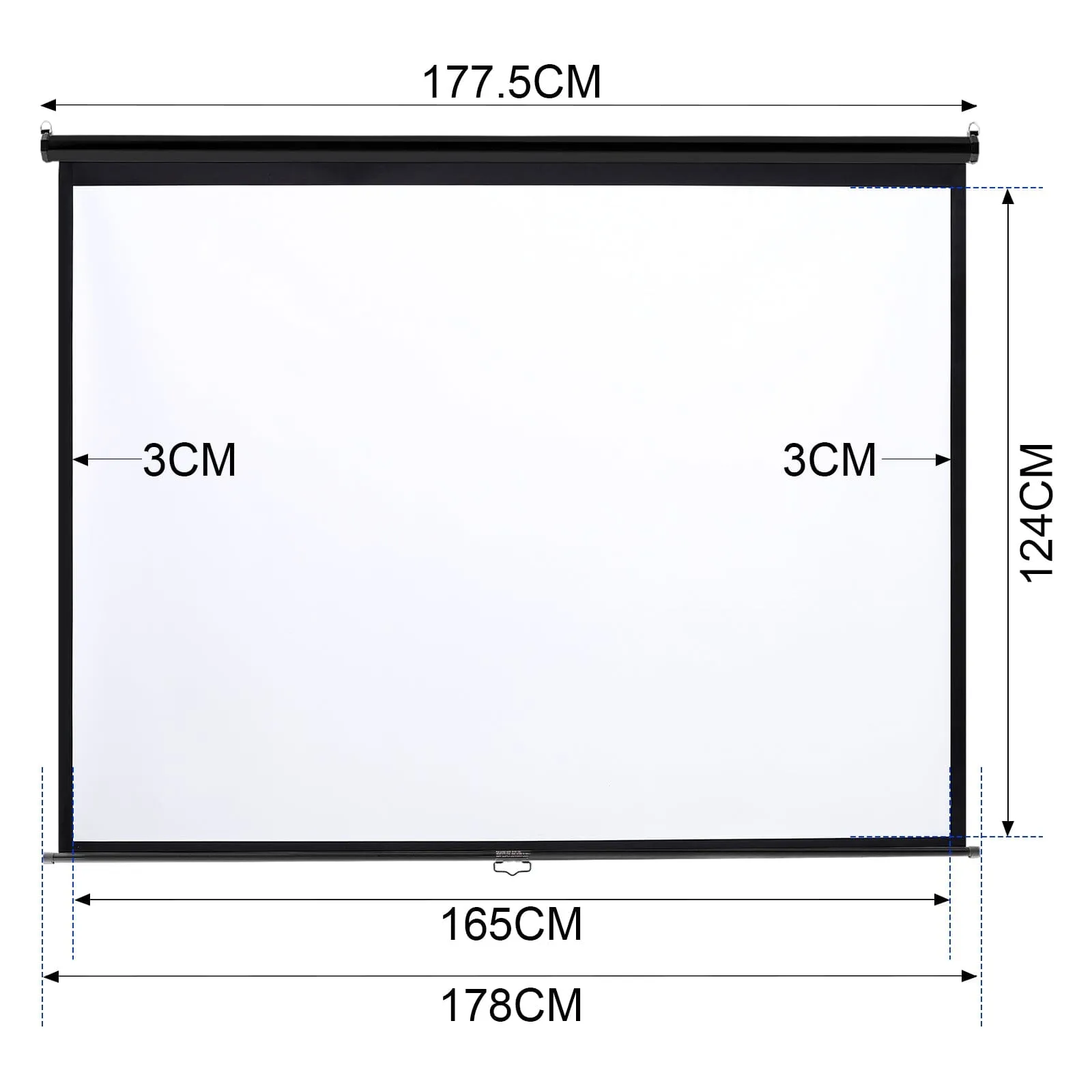 4:3 Projector Screen with Manual Pull Down for Home Theater
