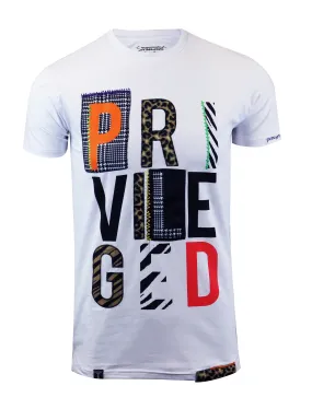 ANIMAL PRINT PATCH WORK TEE-S11031(WHITE)
