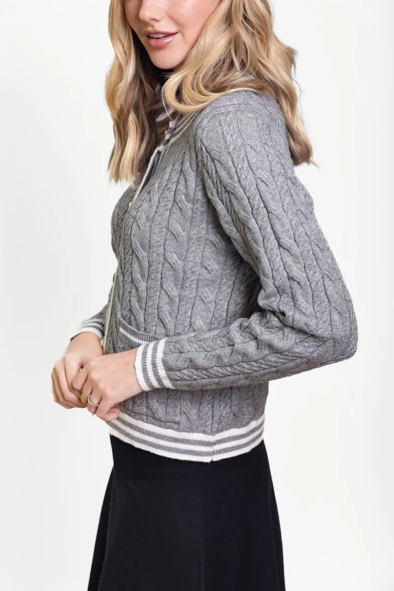 ANN CARDIGAN (GRAY/IVORY)