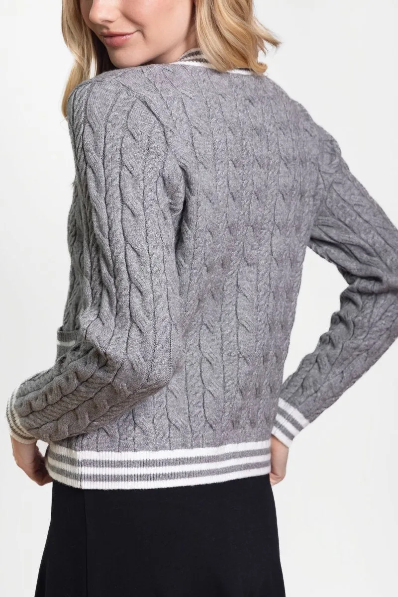 ANN CARDIGAN (GRAY/IVORY)