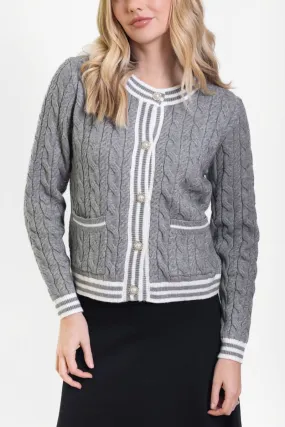 ANN CARDIGAN (GRAY/IVORY)