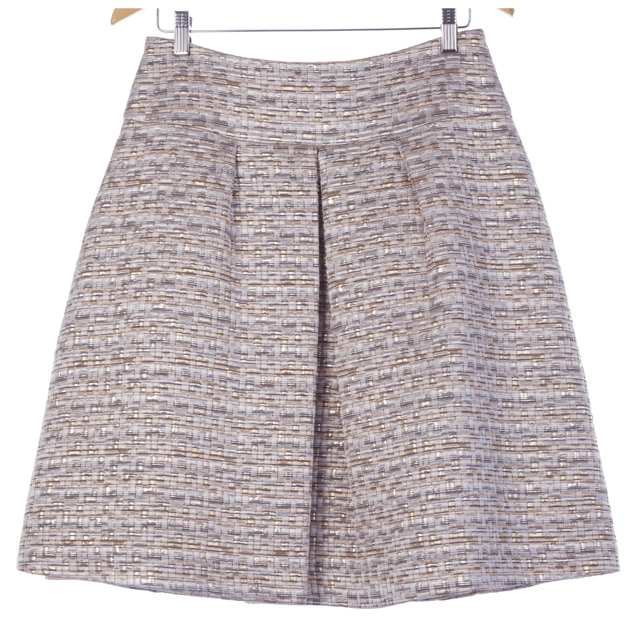 Aquascutum Gold and Silver Tones Skirt UK Size 12