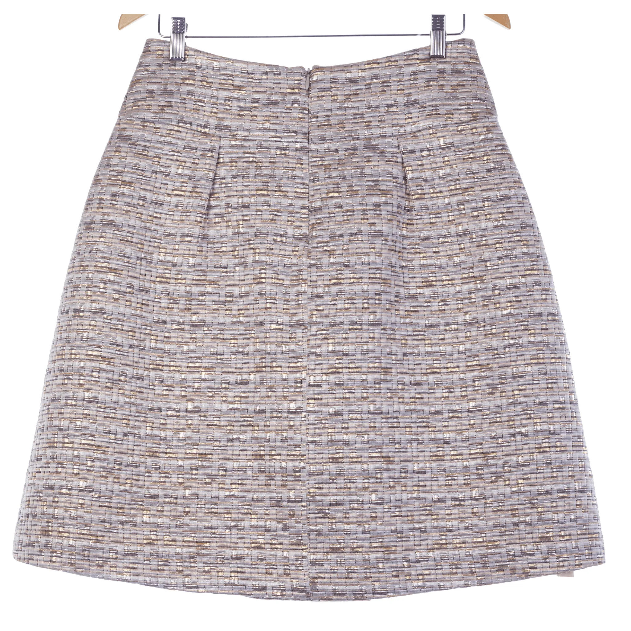 Aquascutum Gold and Silver Tones Skirt UK Size 12