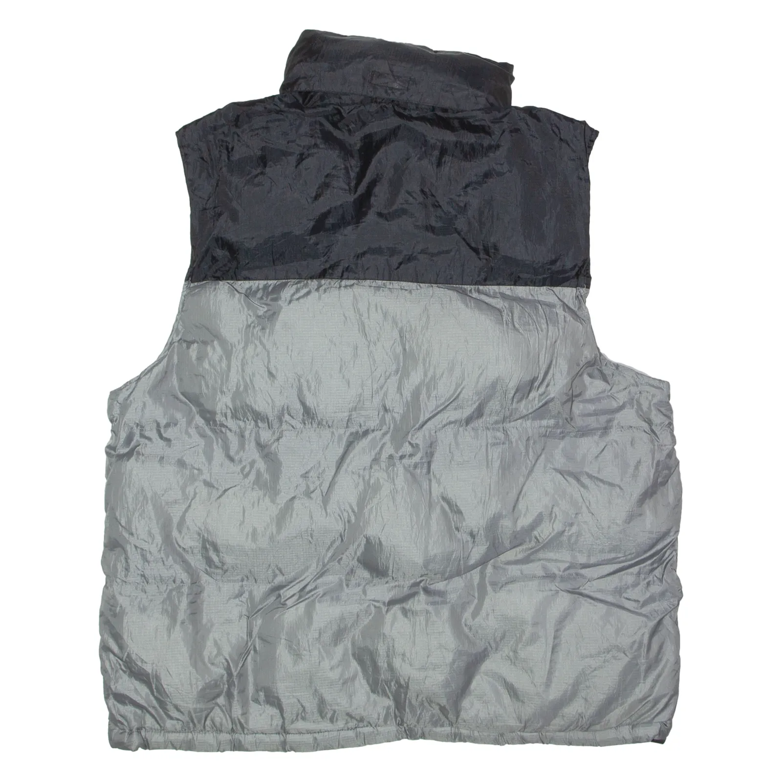 AVIREX Mens Puffer Gilet Silver Hooded Colourblock L