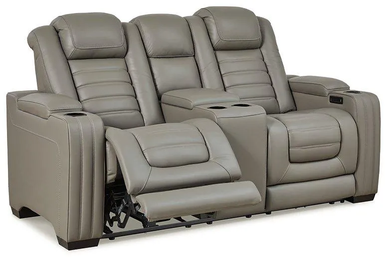 Backtrack Gray Power Reclining Loveseat