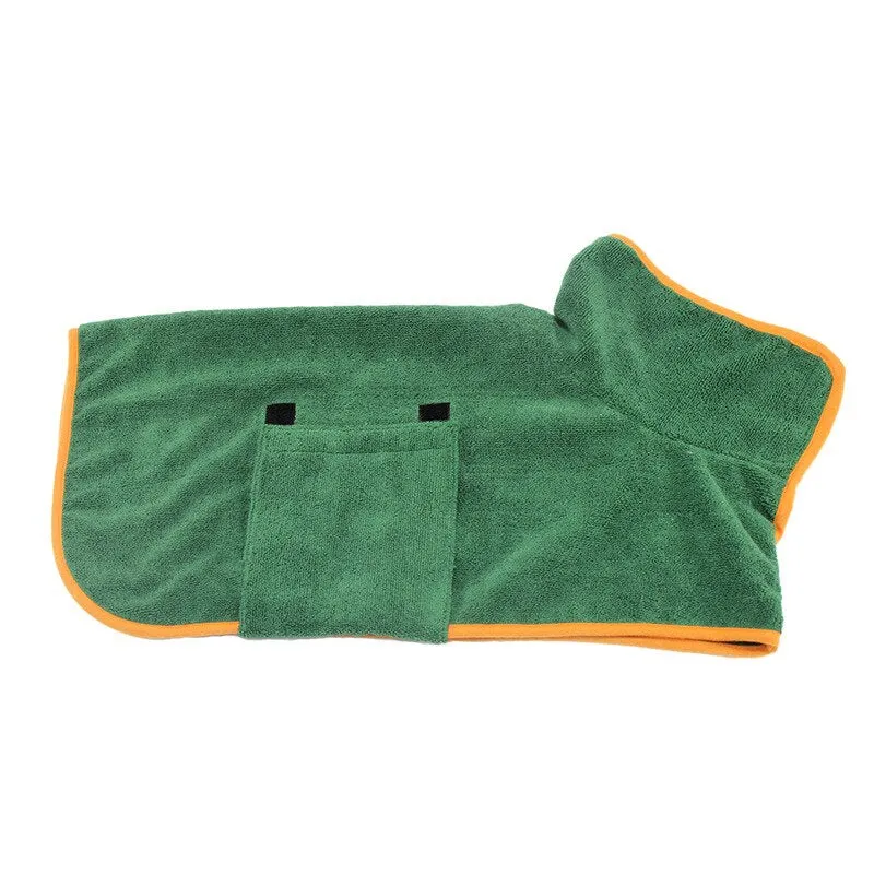 Best Super Absorbent Pet Bathrobe Bath Towel Microfiber Pet Gown Shower