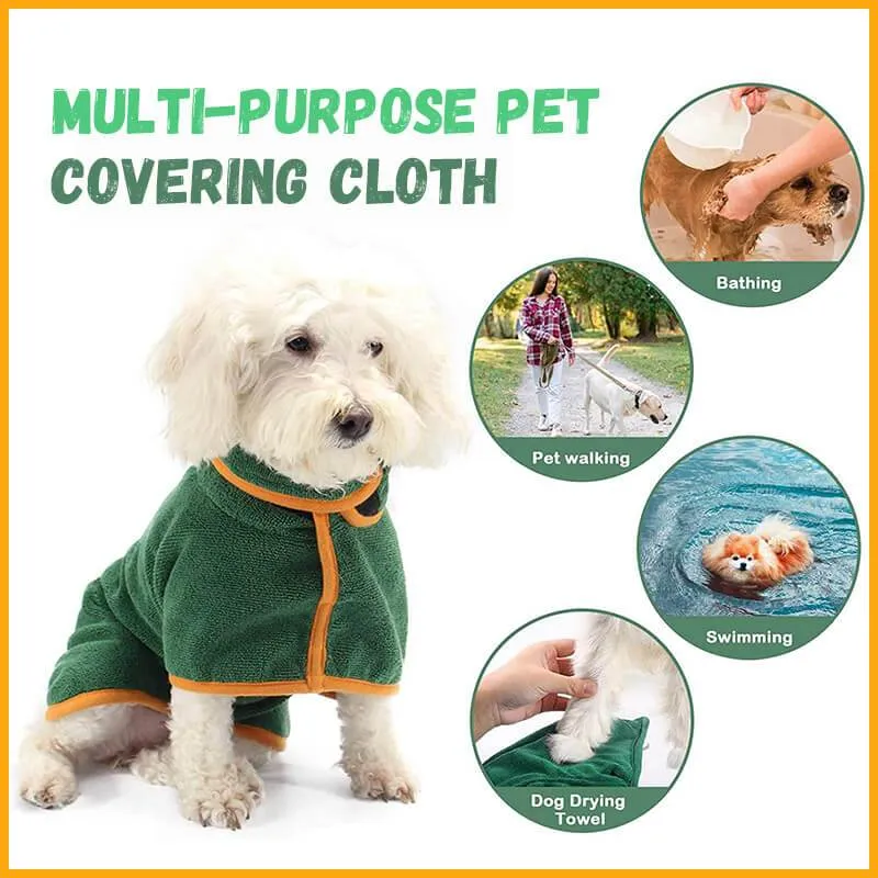 Best Super Absorbent Pet Bathrobe Bath Towel Microfiber Pet Gown Shower