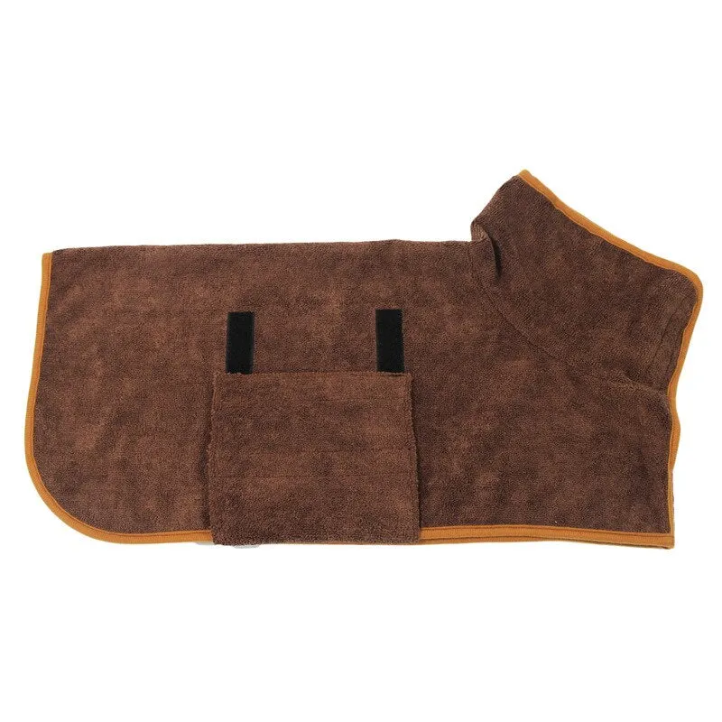 Best Super Absorbent Pet Bathrobe Bath Towel Microfiber Pet Gown Shower