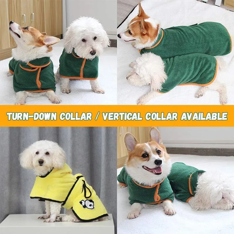 Best Super Absorbent Pet Bathrobe Bath Towel Microfiber Pet Gown Shower