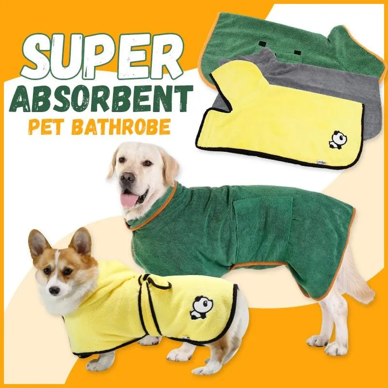 Best Super Absorbent Pet Bathrobe Bath Towel Microfiber Pet Gown Shower
