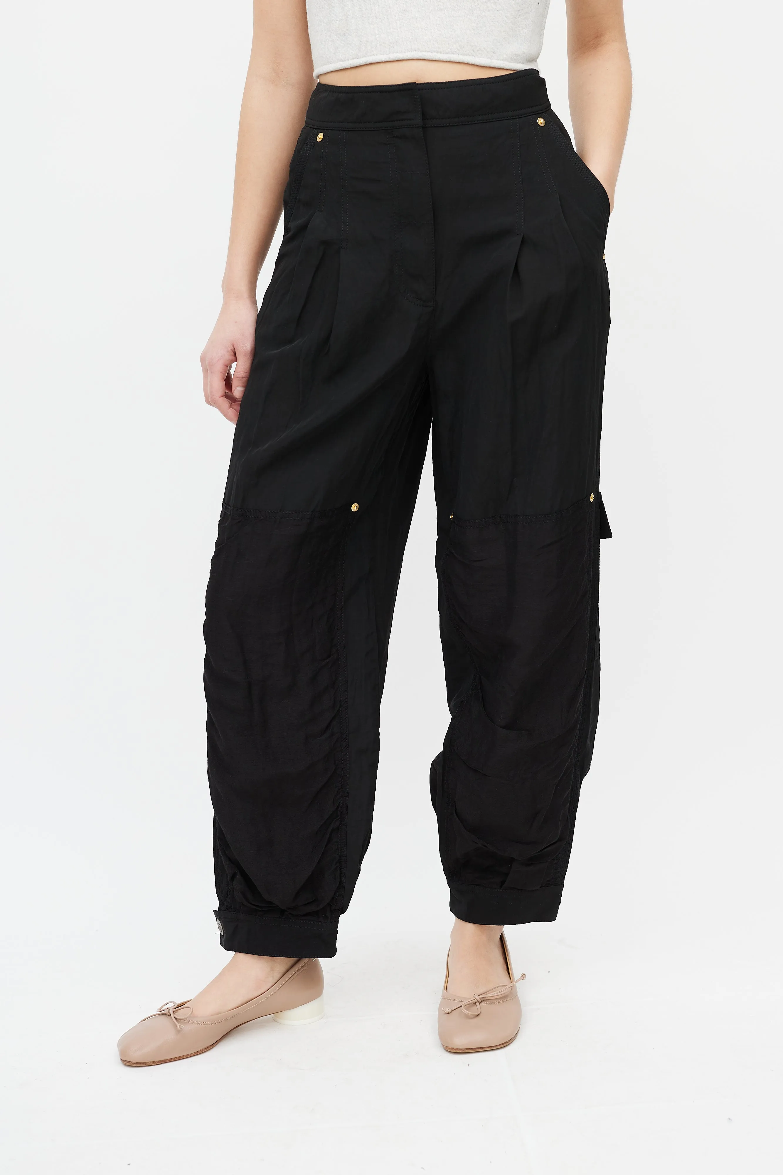 Black High Waisted Cargo Pant