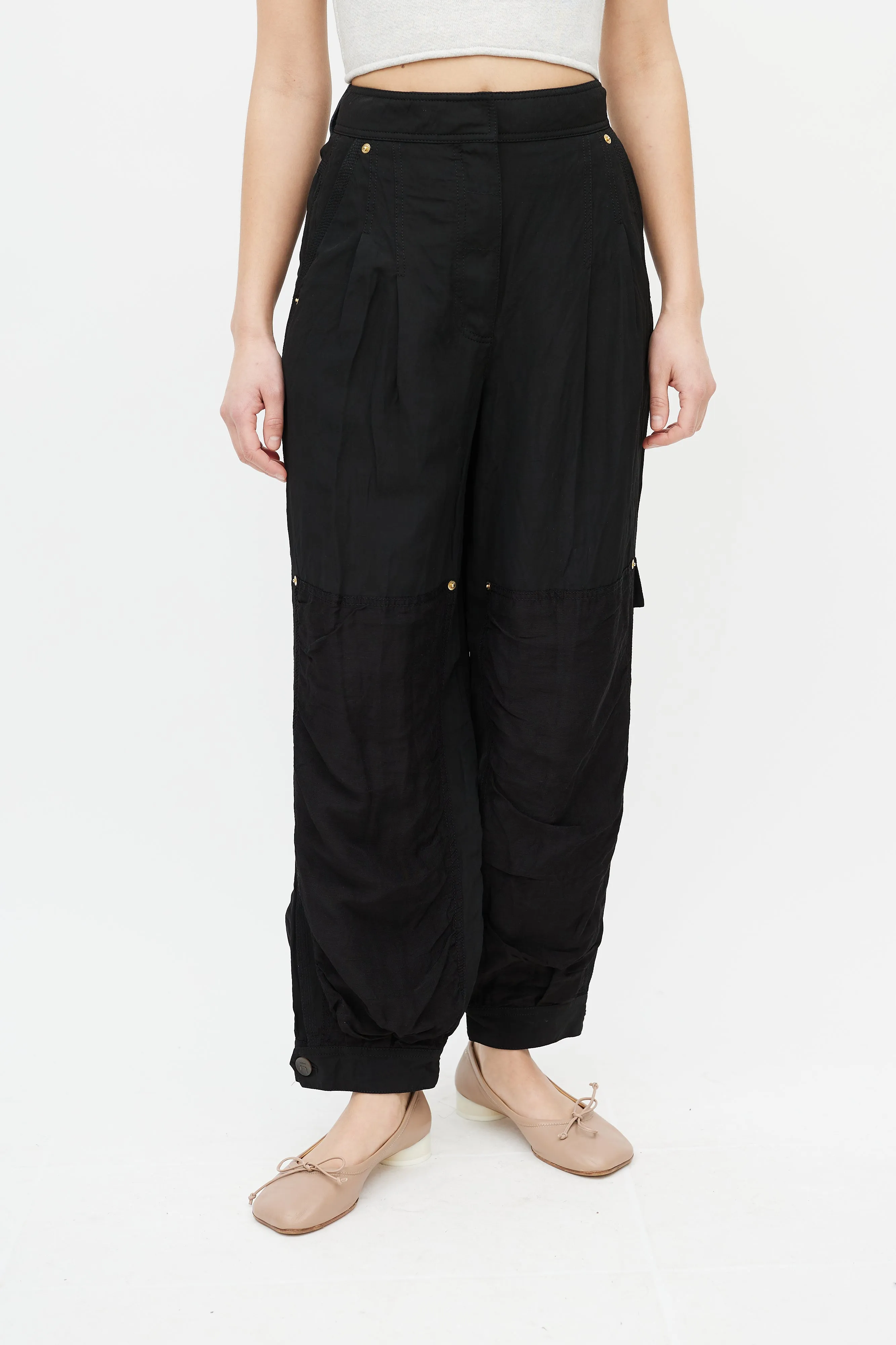 Black High Waisted Cargo Pant