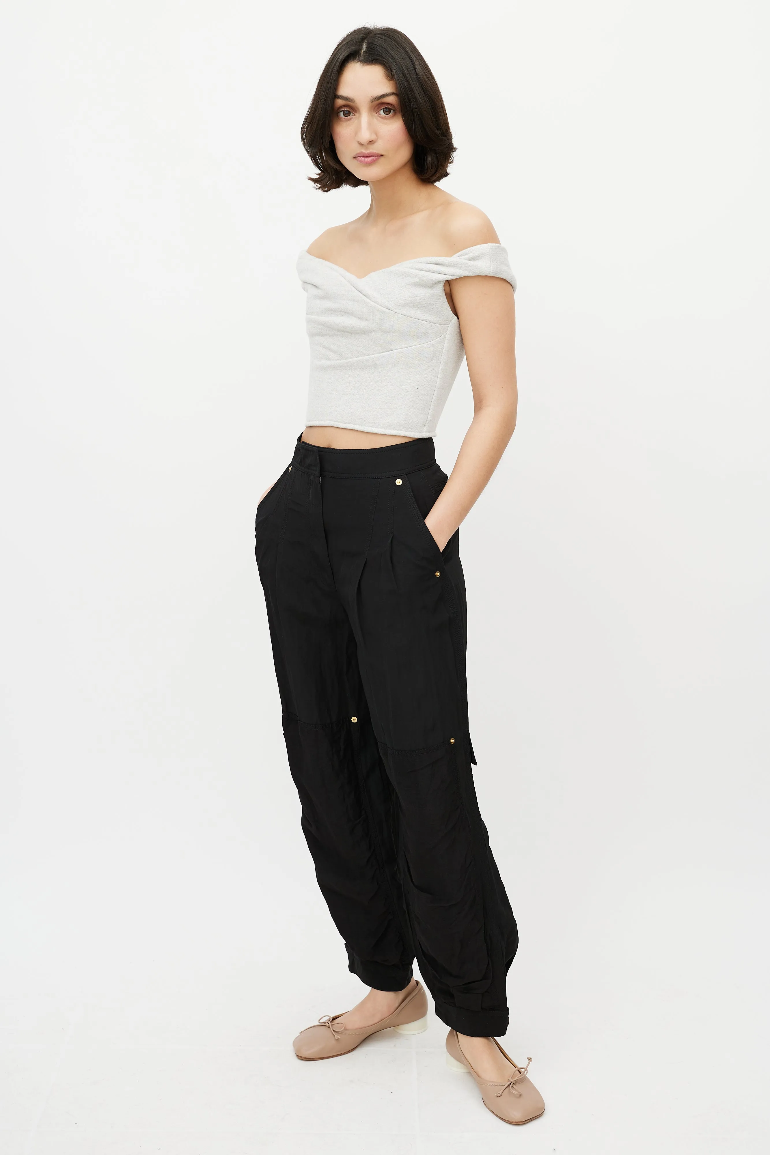 Black High Waisted Cargo Pant