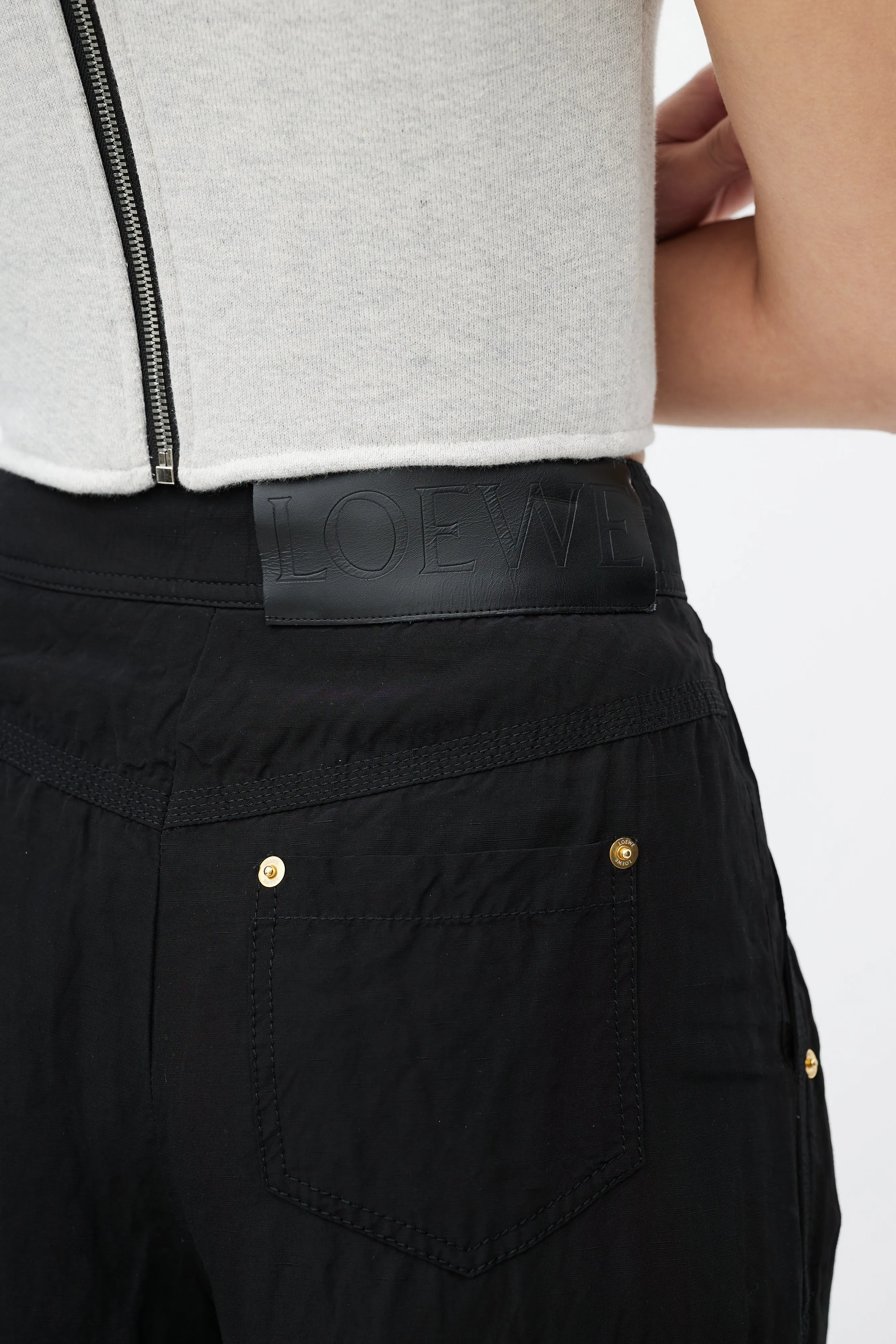 Black High Waisted Cargo Pant