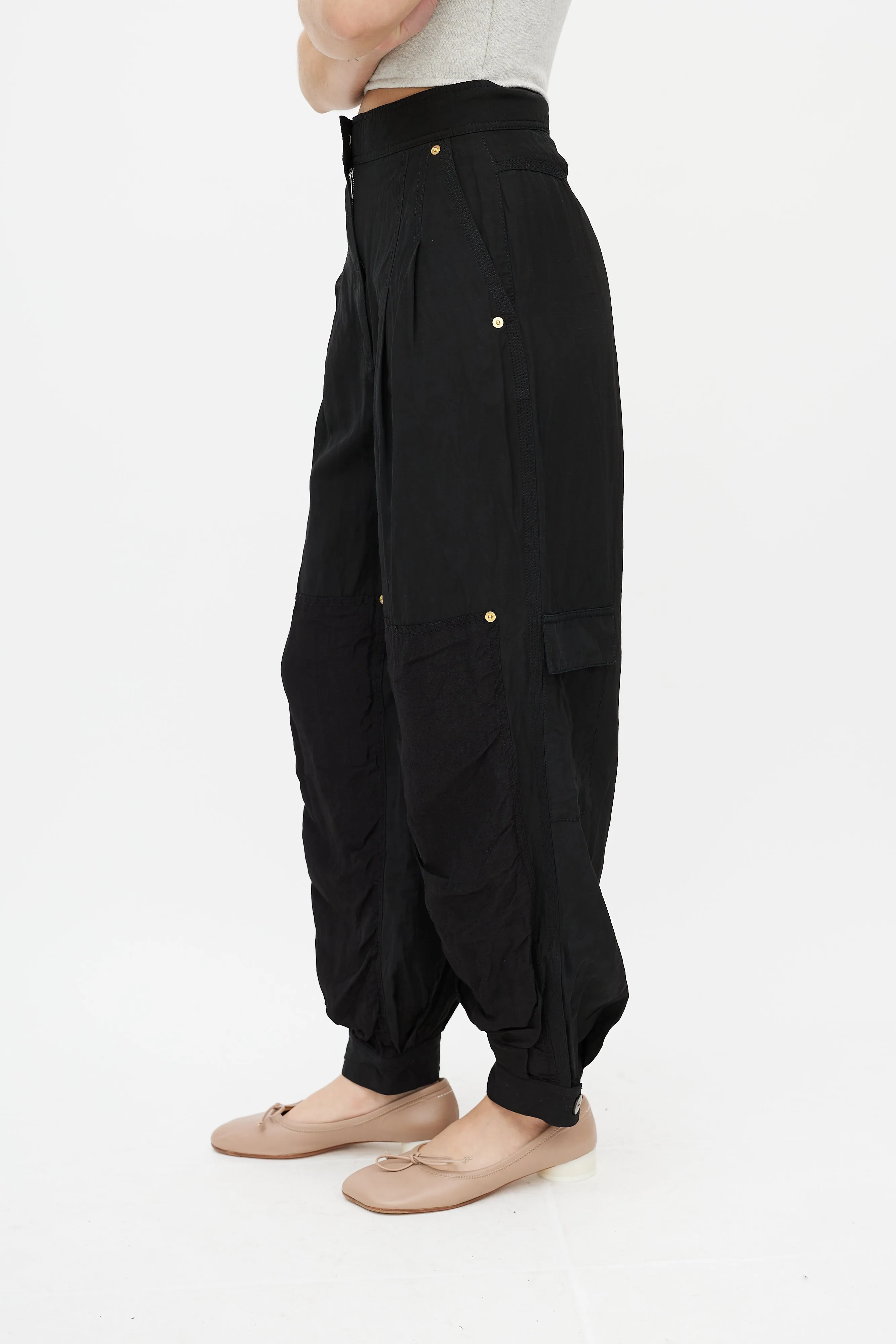 Black High Waisted Cargo Pant