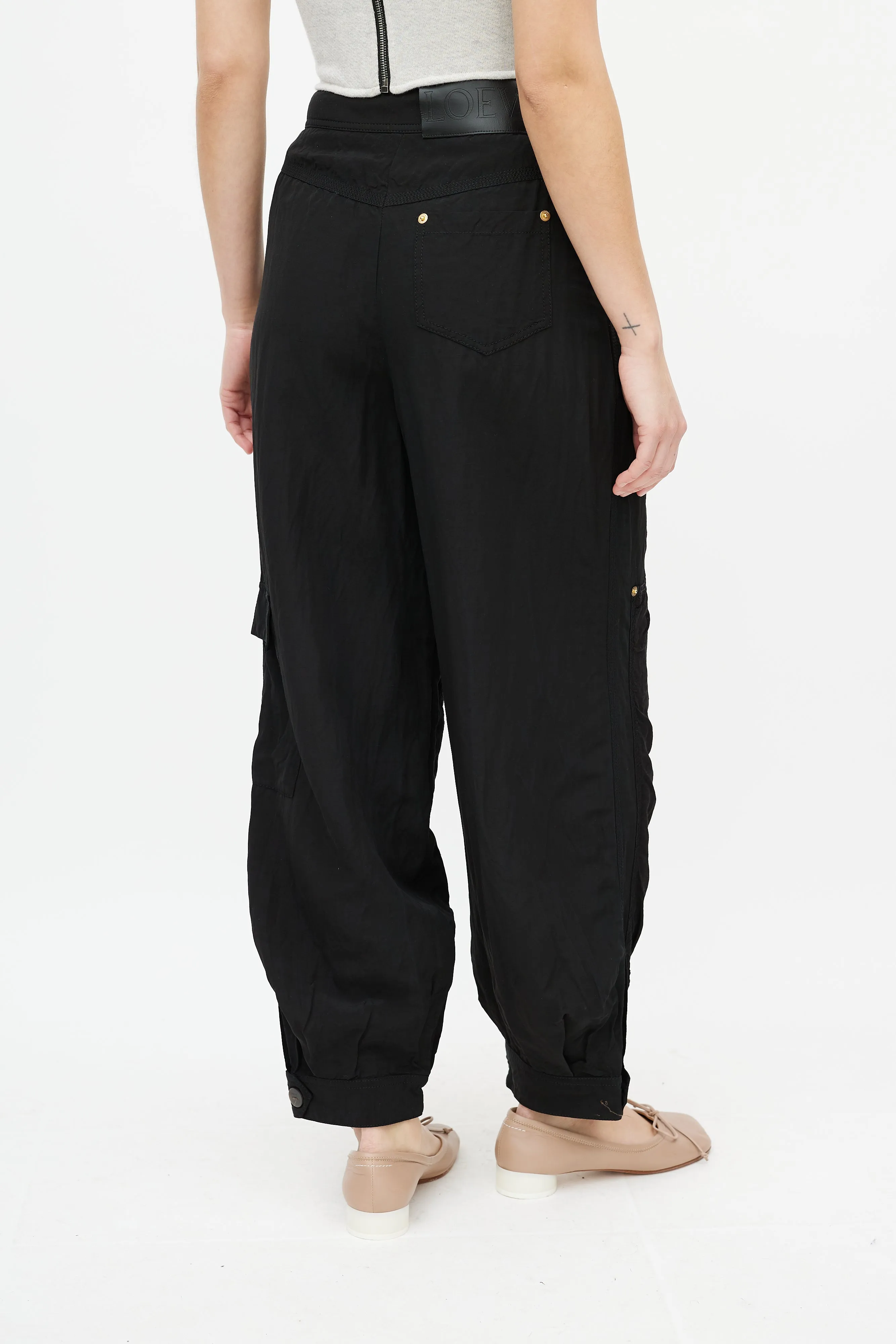 Black High Waisted Cargo Pant