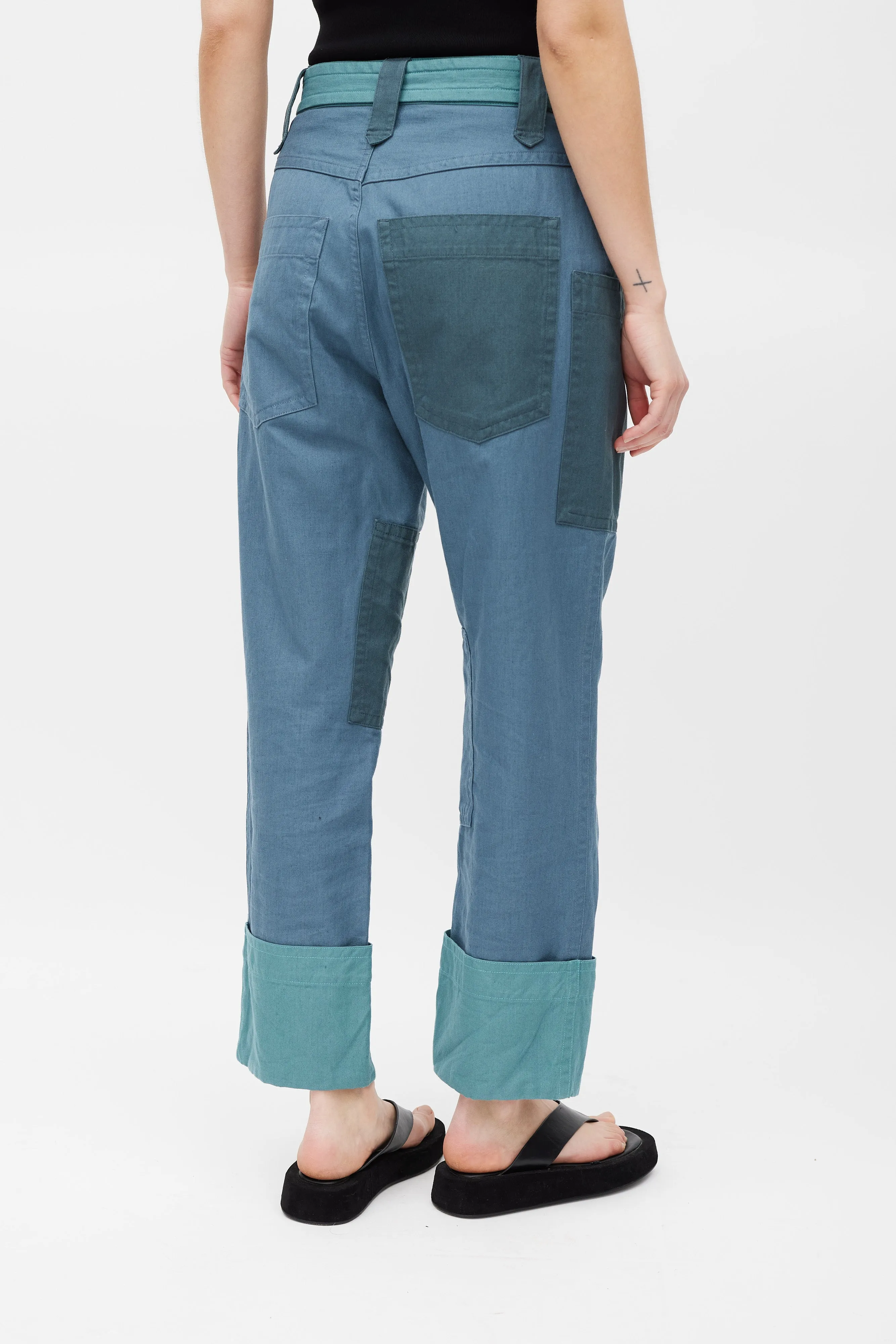 Blue Panelled Keyega Cargo Trouser