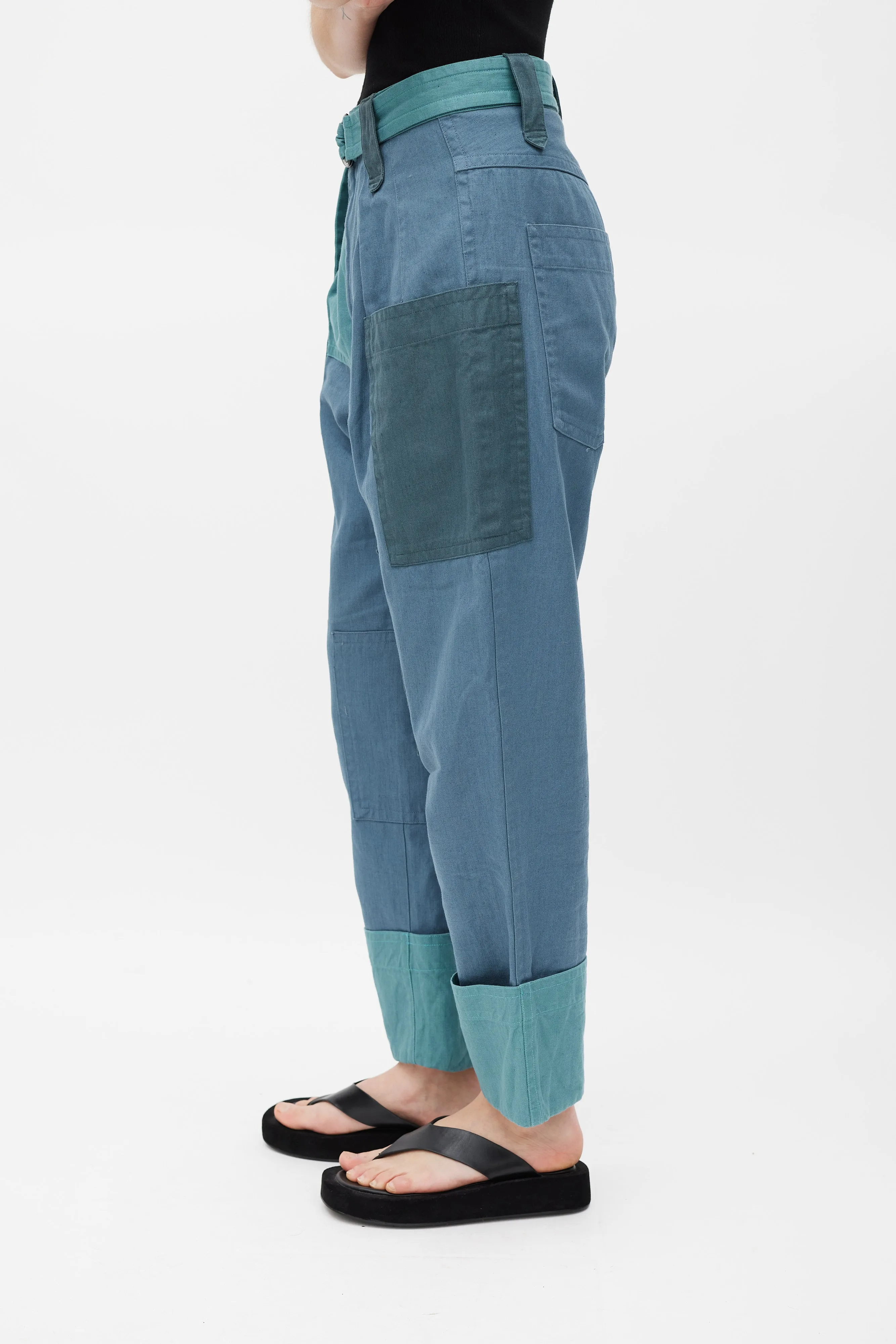 Blue Panelled Keyega Cargo Trouser
