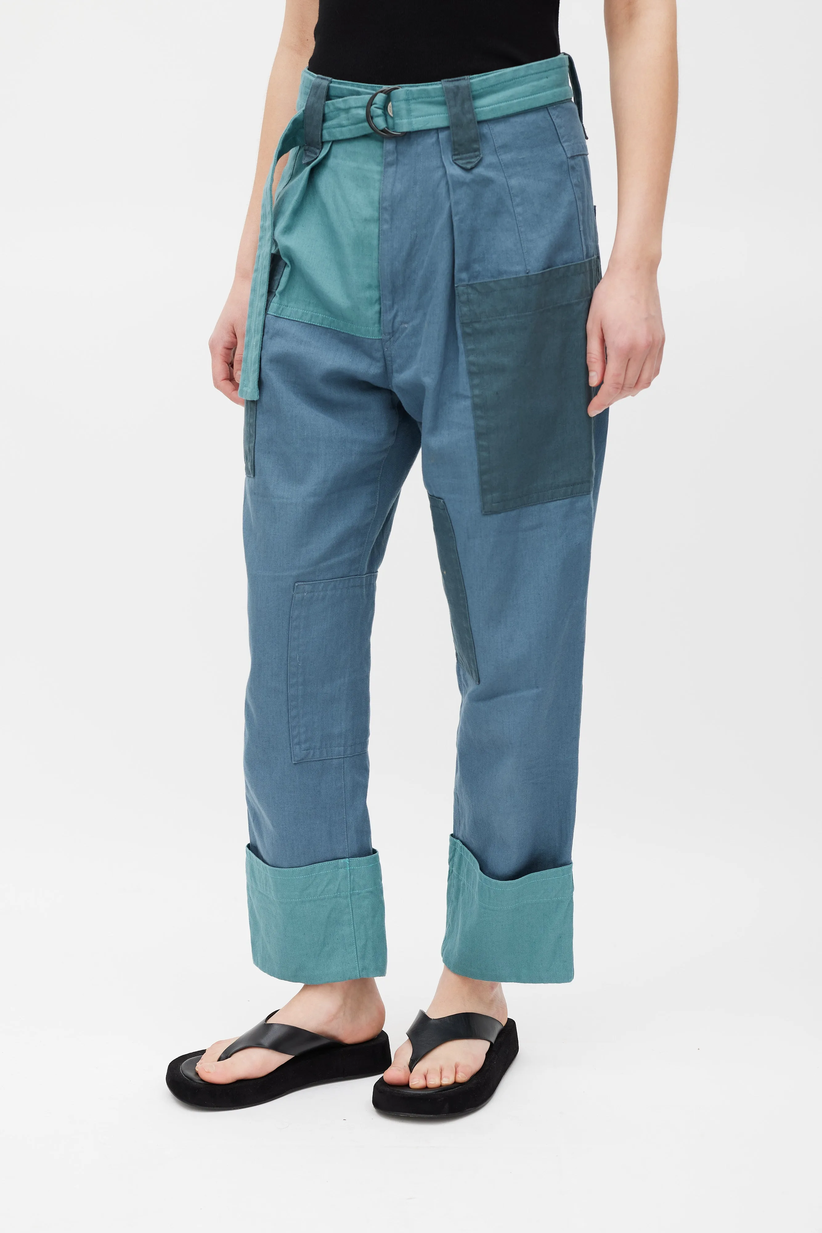 Blue Panelled Keyega Cargo Trouser