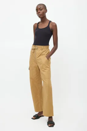 Brown Paggy Belted Pant