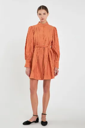 Burnout Organza Mini Tie Dress