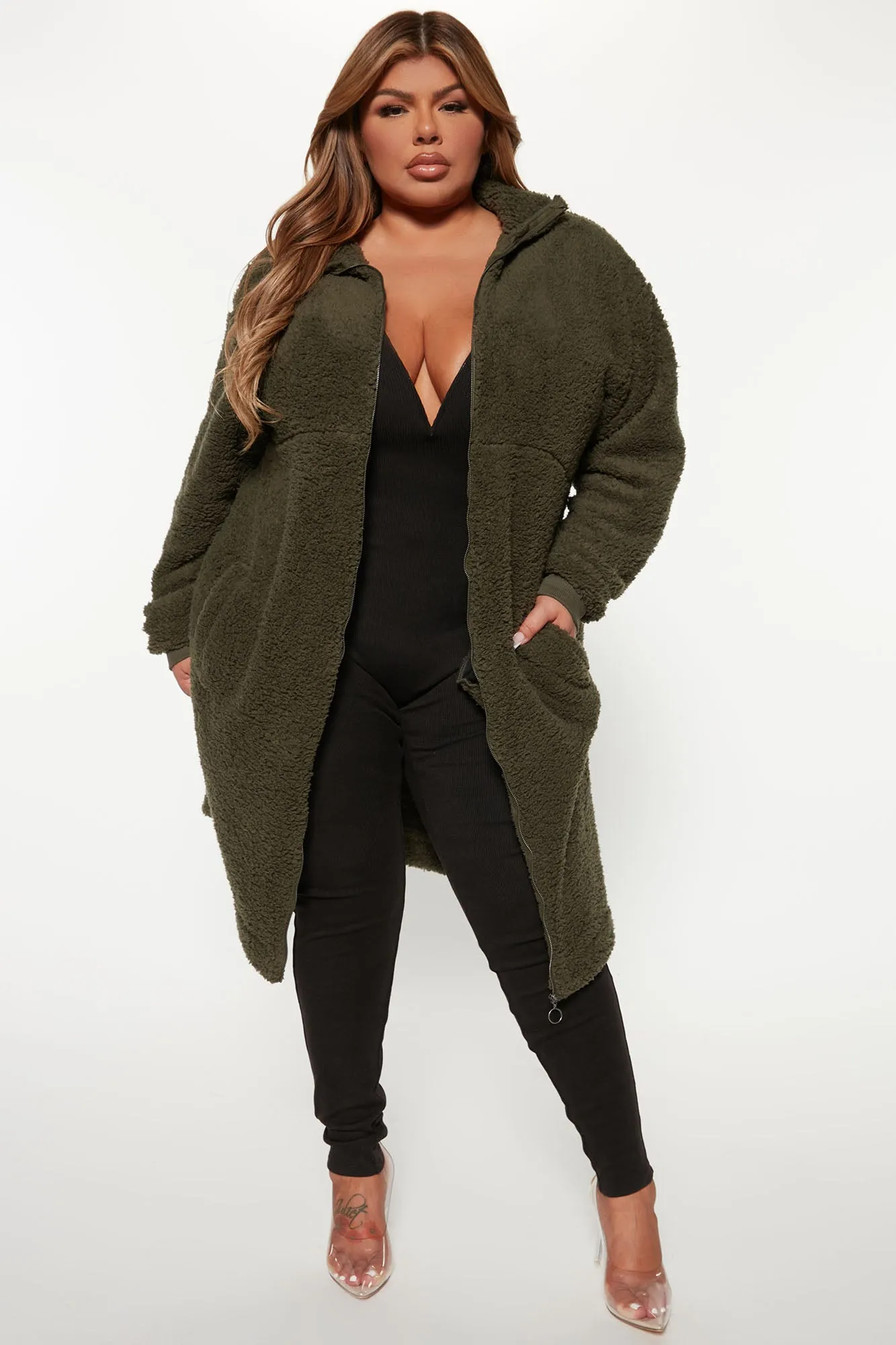 Cabin Stay Sherpa Jacket - Olive