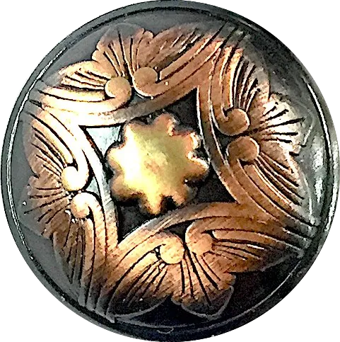 Copper 'Santa Barbara' Domed Carved Leaf, 11/16" Smaller Size, Shank Back #SK2065