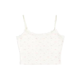Crop Cami Tank Top In Bow Print