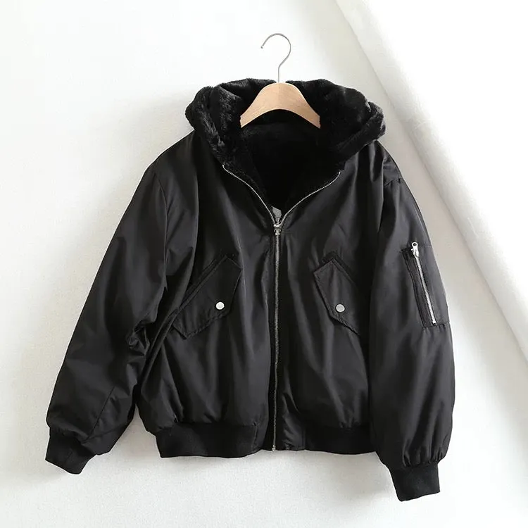 Double Faced Fluffy MA1 Jacket