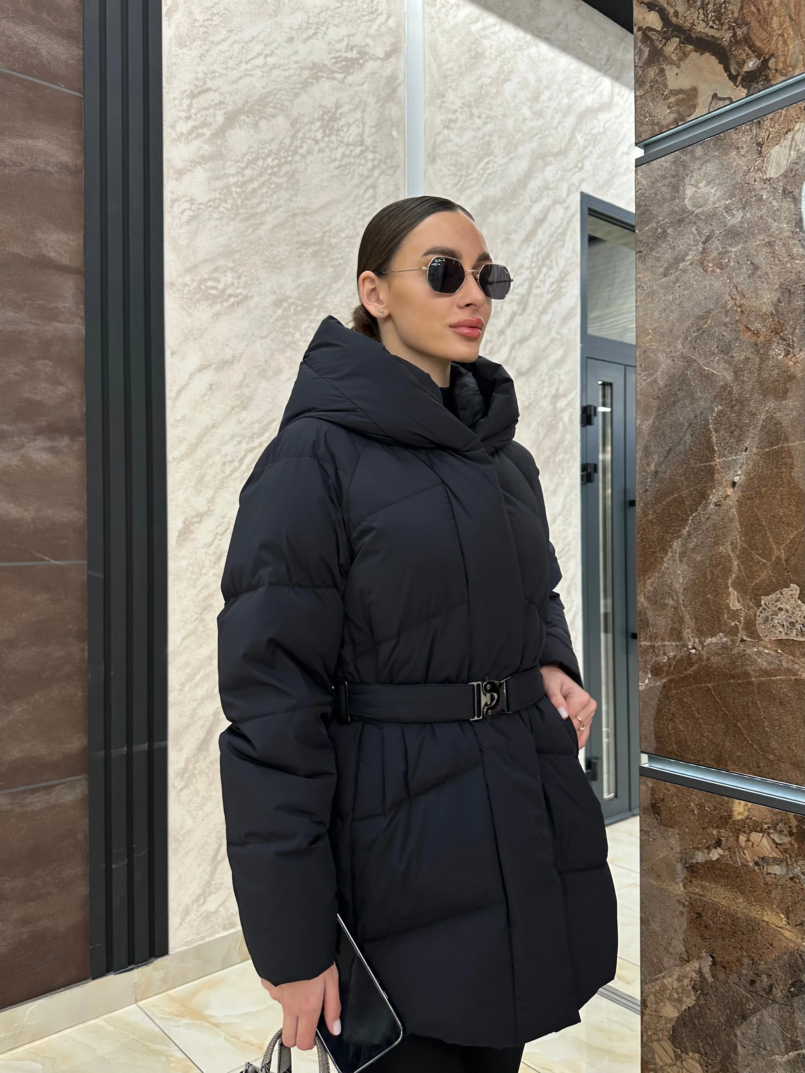 Fleur Premium Performance Down Fill Belted Coat