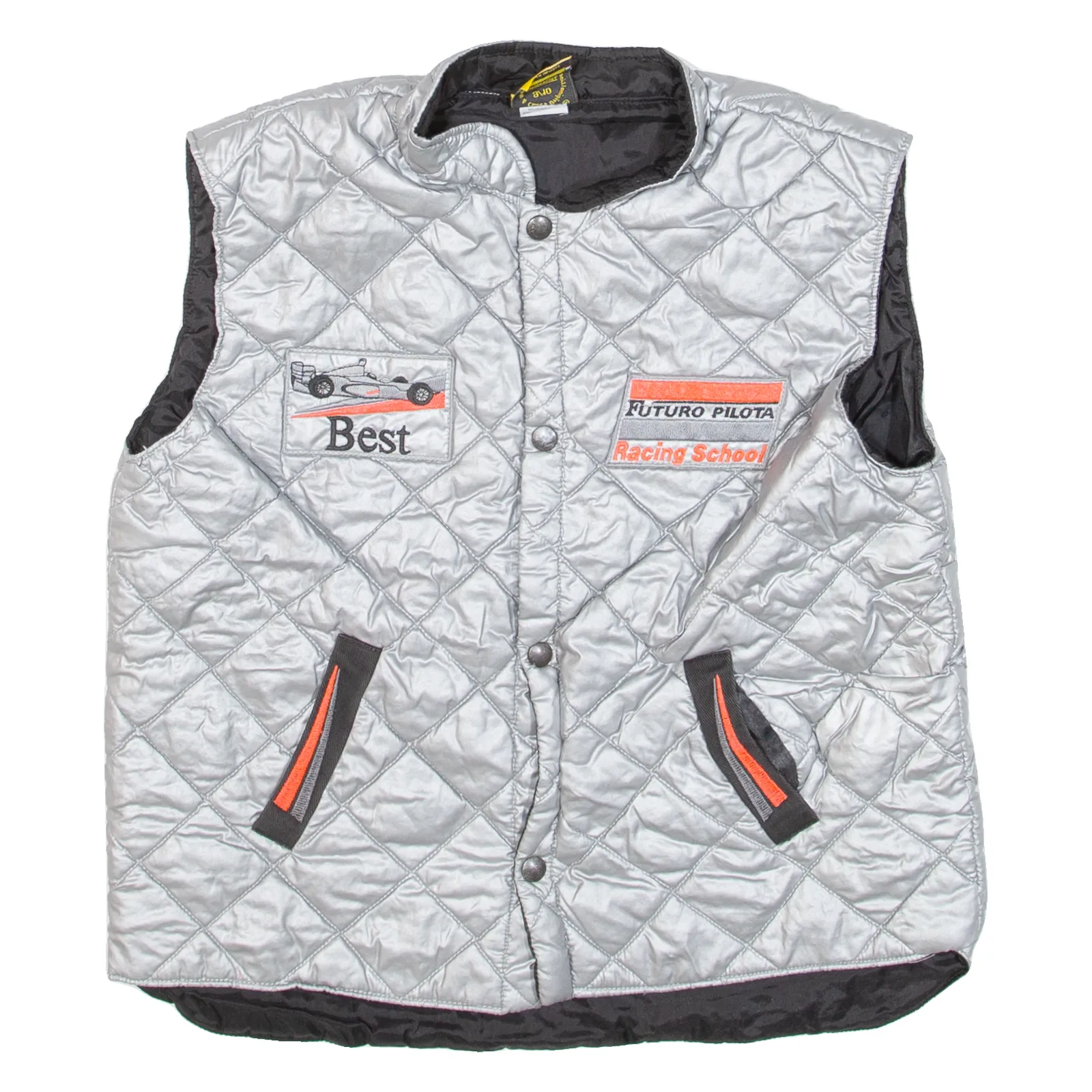 FUTURO PILOTA Racinf School Boys Quilted Gilet Silver 9-10Y