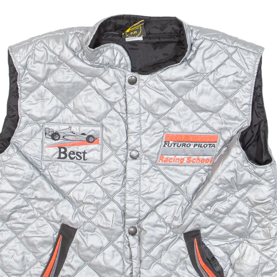 FUTURO PILOTA Racinf School Boys Quilted Gilet Silver 9-10Y