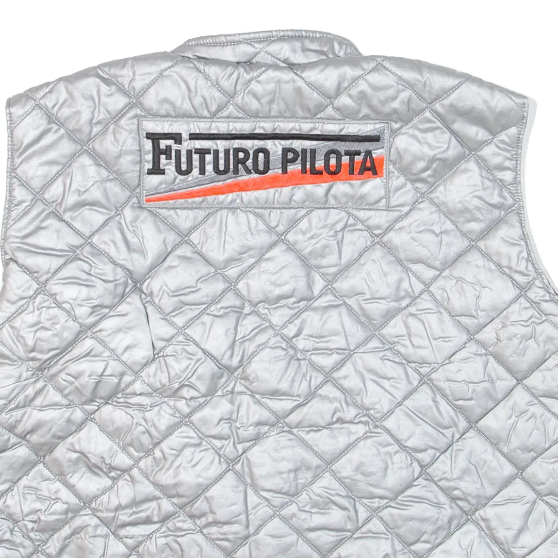 FUTURO PILOTA Racinf School Boys Quilted Gilet Silver 9-10Y