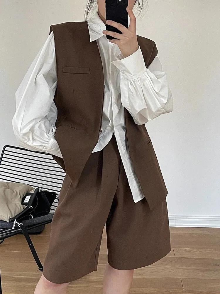 HEYFANCYSTYLE Korean Style Pleated Bermuda Shorts