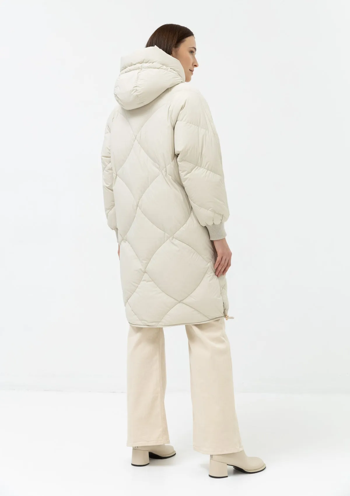 Iris Luxe Japanese Stretch Hi-tech Fabric Down Hooded Coat