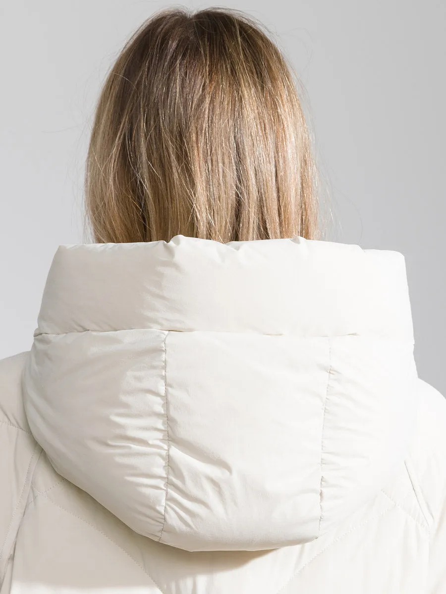 Iris Luxe Japanese Stretch Hi-tech Fabric Down Hooded Coat
