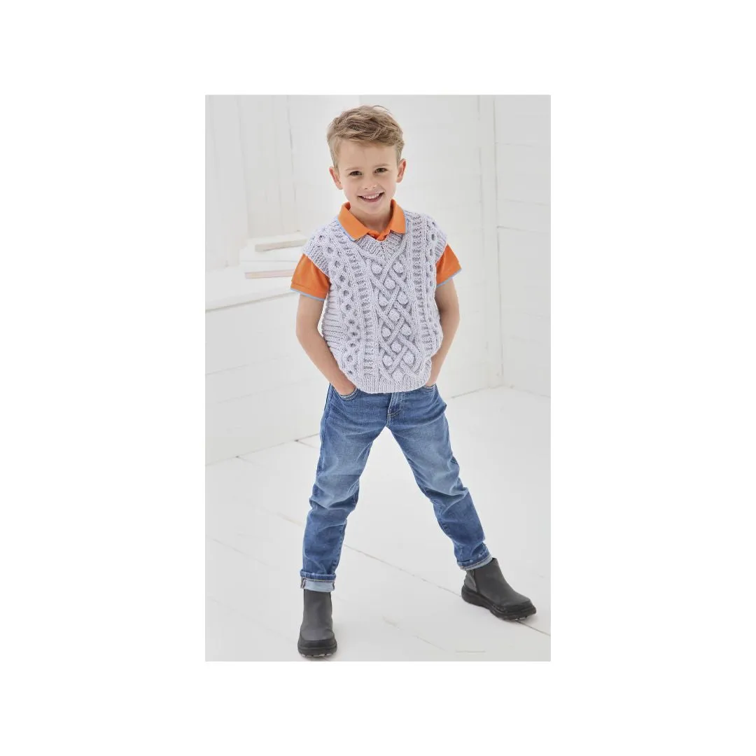 King Cole Kids Aran Knitting Pattern 6171