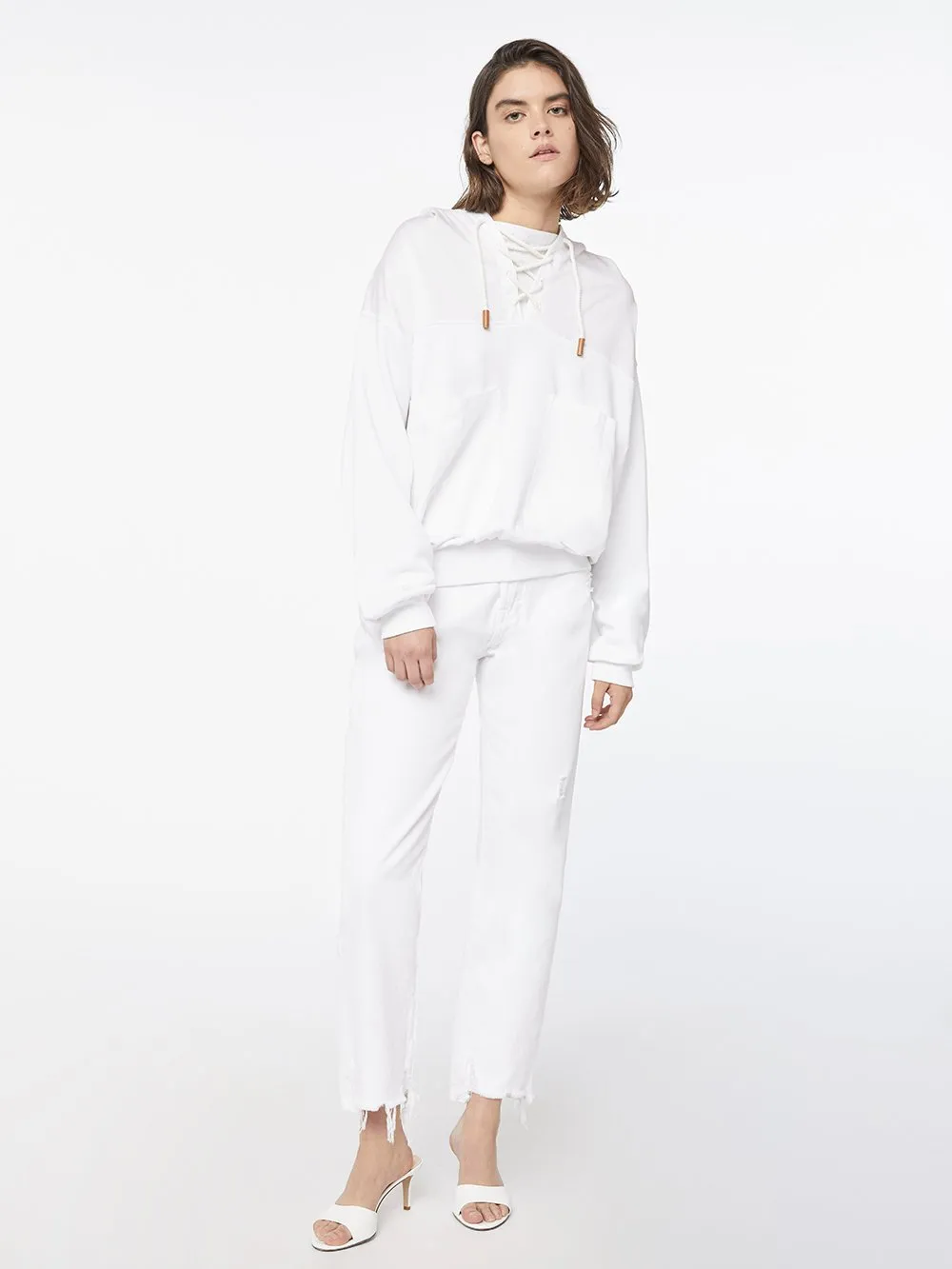 Laced Sweatshirt -- Blanc