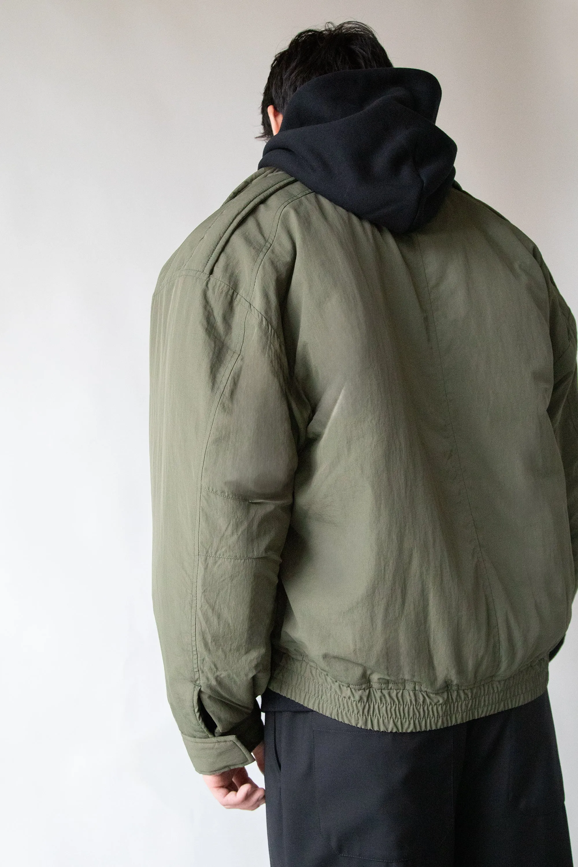 LS OVERSIZED NYLON BOMBER JACKET| OAK   FORT