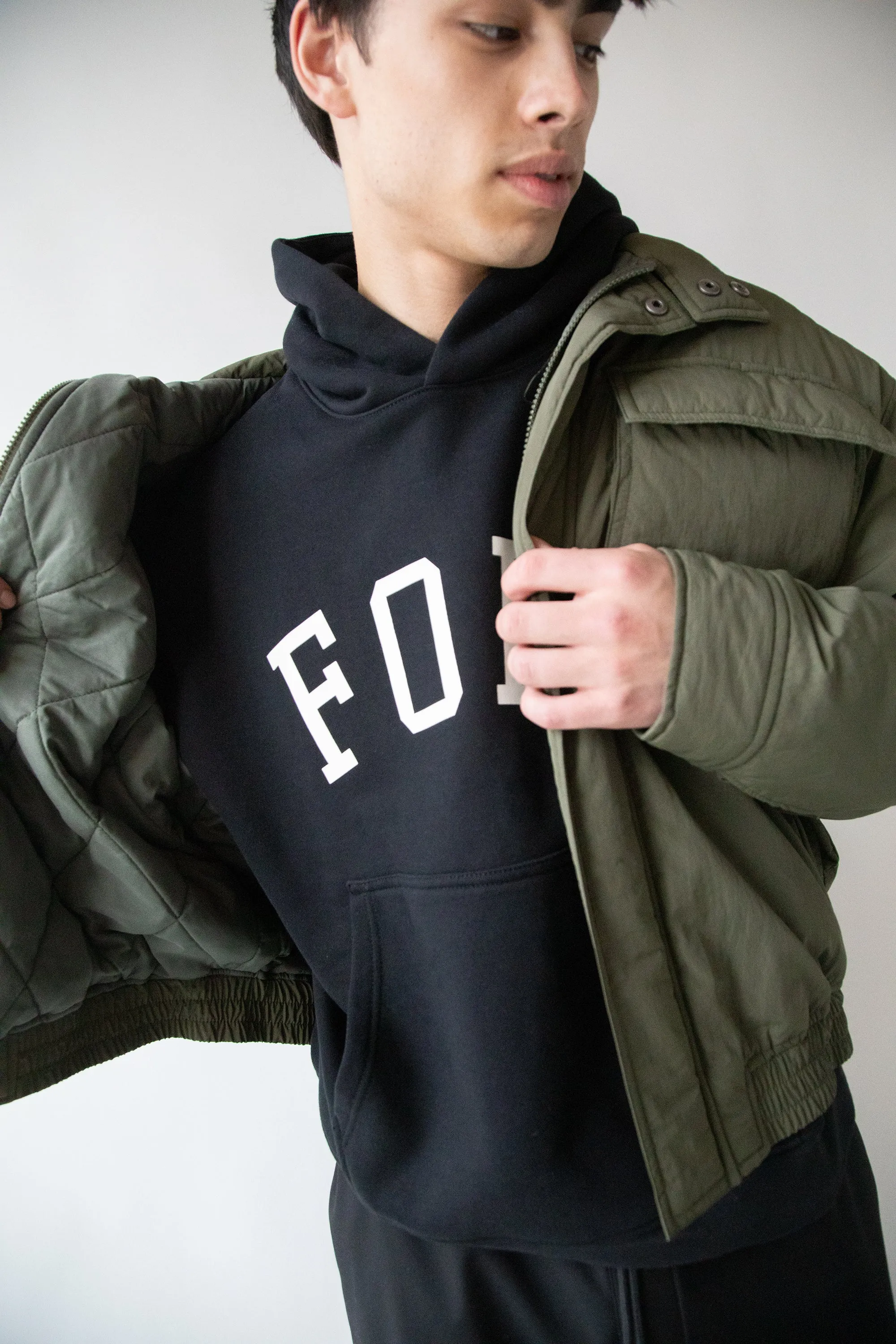LS OVERSIZED NYLON BOMBER JACKET| OAK   FORT