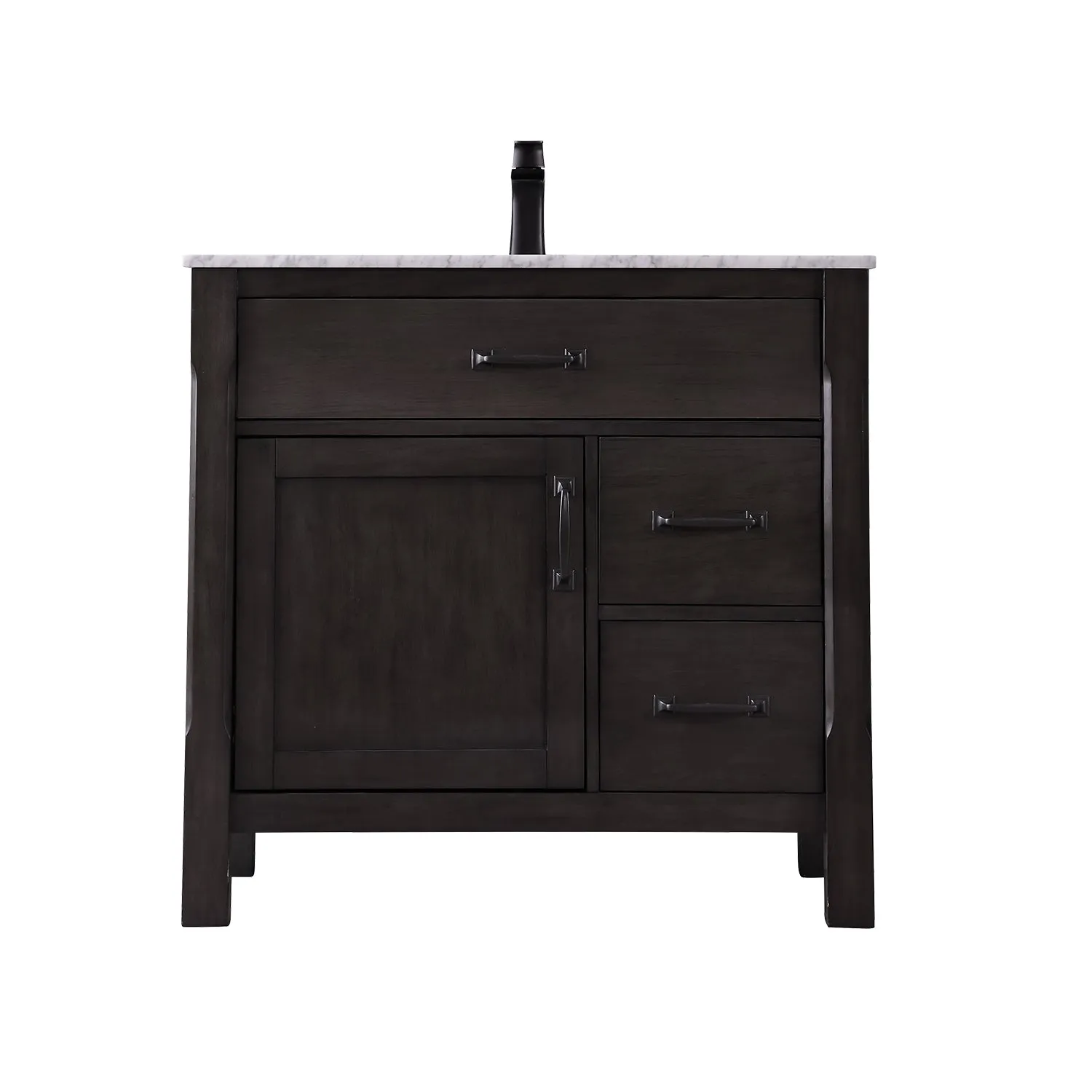 Maribella 36" Single Bathroom Vanity Set with Carrara White Marble Countertop