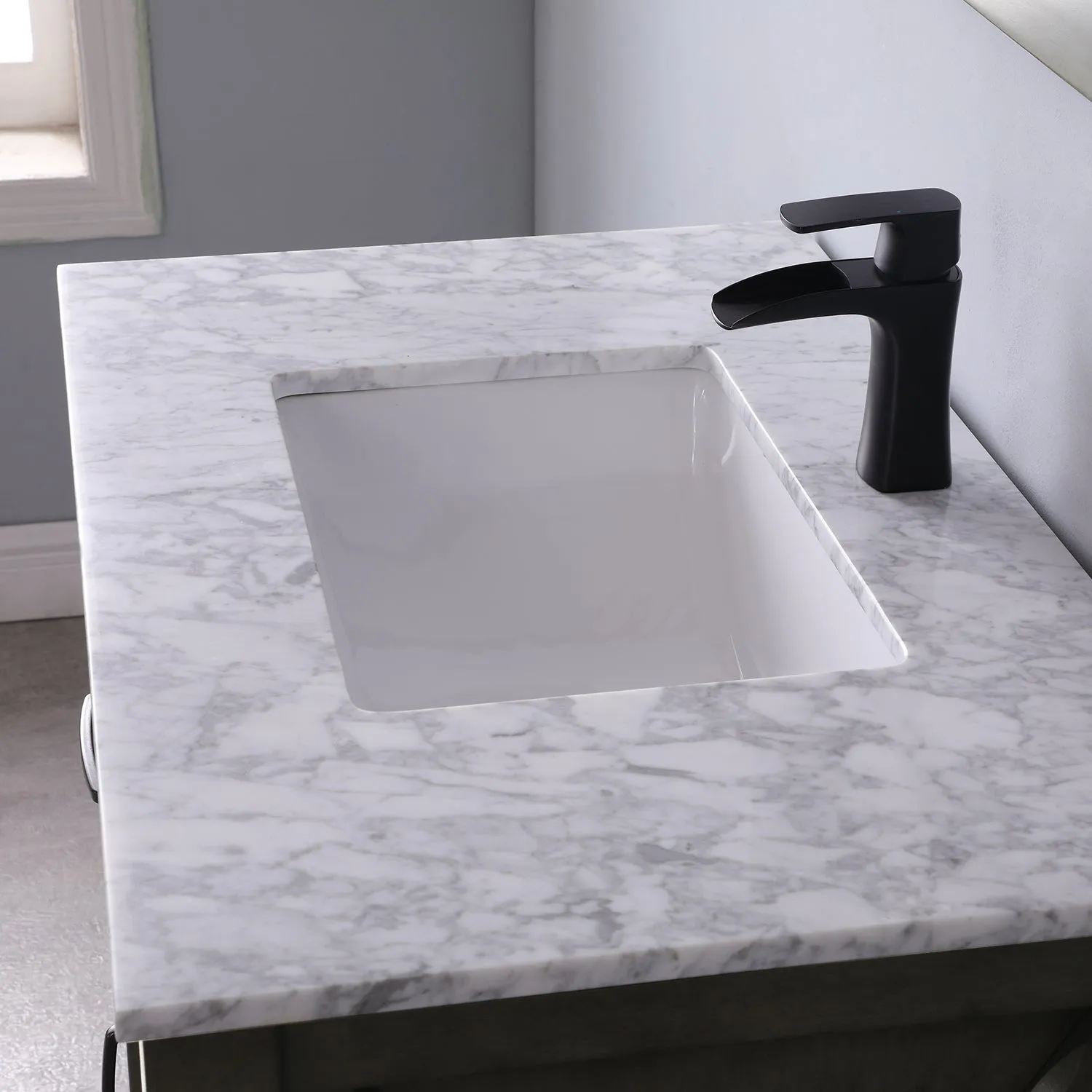 Maribella 36" Single Bathroom Vanity Set with Carrara White Marble Countertop