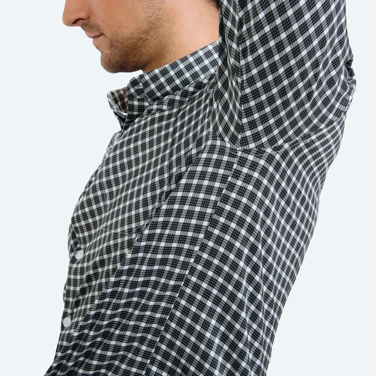 Men's Aero Button Down - Black Multi Check