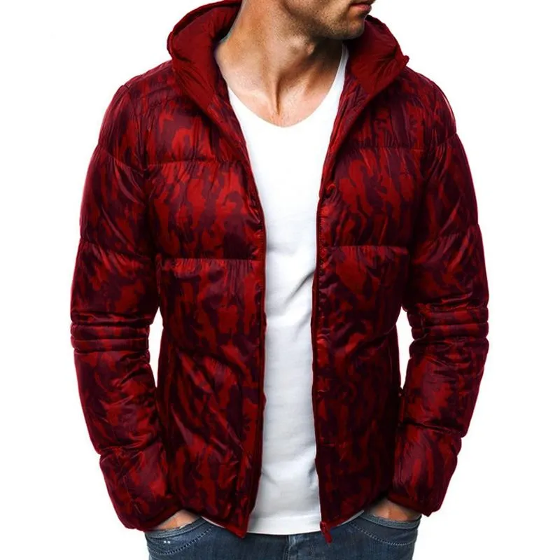 Men's Camouflage Hooded Cotton Jacket 31428911YM