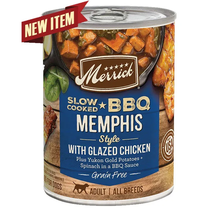 Merrick  Slow-Cooked BBQ Memphis Style with Glazed Chicken Wet Dog Food
