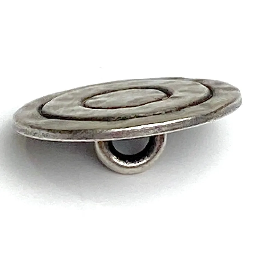 Mystic Rings Antique Silver 3/4" Shank Back Metal Button 19mm  #FJ-39