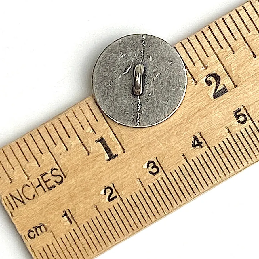 Mystic Rings Antique Silver 3/4" Shank Back Metal Button 19mm  #FJ-39